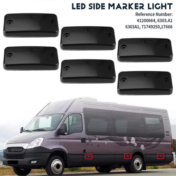 6x Røgfarvede LED Sidemarkeringslys Til Ducato