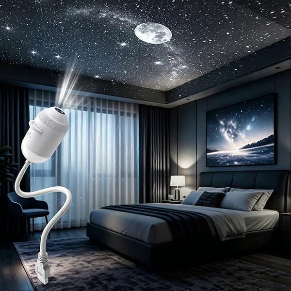 12-i-1 USB HD Galaxy Star Projection Lamp Night LED Atmosphere Light Plug & Play Star Projector LED Night Light