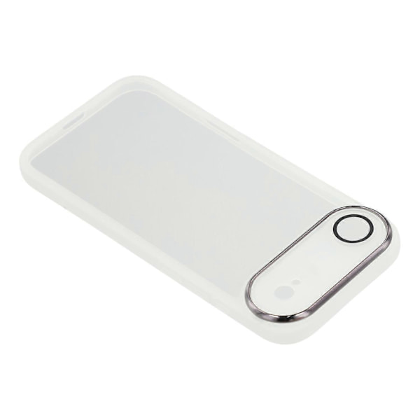 Compatible with iPhone 17 Air Case Electroplated Camera Frame TPU Phone Case Transparent White