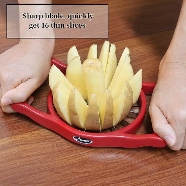 Apple Slicer, 16-Slice [Large Size] Durable Heavy Duty Apple Slicer, Corer, Divider, Wedger, Integrated Fruit and Vegetable Cutter