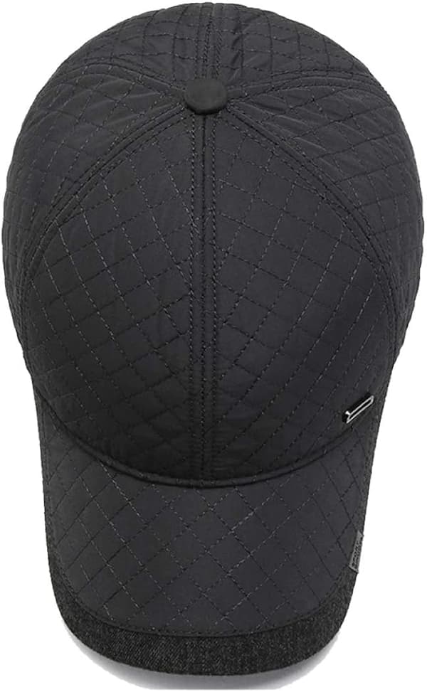 Grå vinterbaseballcaps med øreklaffer, herrecap med øreklaffer