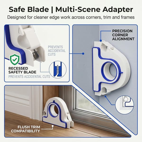 Masking Master Paint Tape Applicator, a precision tool for one-step paint tape application, suitable for baseboards, windows, and door frames