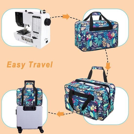 Sewing Machine Bag-Sewing Case-Carry Bag - Universal Storage Bag - With Compartments and Handle - Light Blue - 46x23x32cm