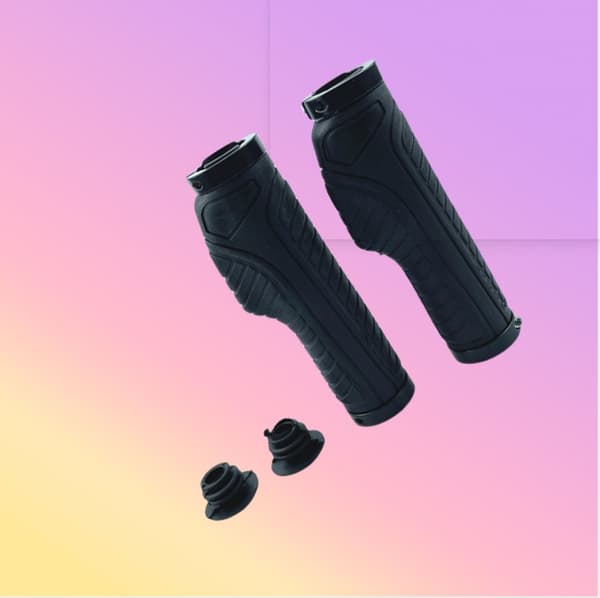 Ergonomic Bicycle Grips with Double Lock - Black Black 195