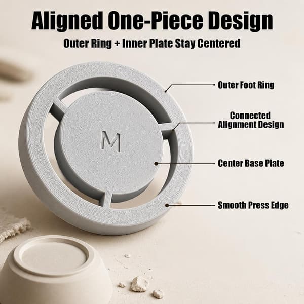 5-pack Ceramic Foot Ring Tools - Pottery Foot Former, Clay Base Adjuster for Ceramics, Even Foot Press for Ceramic Bowls, Cups, and DIY Wheel Projects