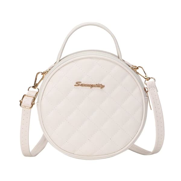 Small Round Shoulder Bag for Women, Black