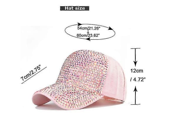 Bling Baseballkeps för kvinnor med hel diamantdesign justerbar hatt_present