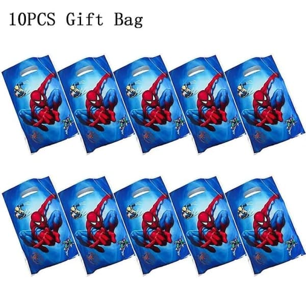 Spiderman-tema Festdekorasjon Tilbehør Servise Kopp Tallerken Servietter Spiderman Ballon Glad Festdekorasjon For Barn Gutter 10stk Gavepose