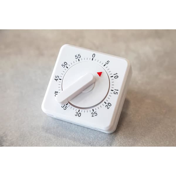 2-pakning kjøkkentimer, 60 minutter, hvit 2pc