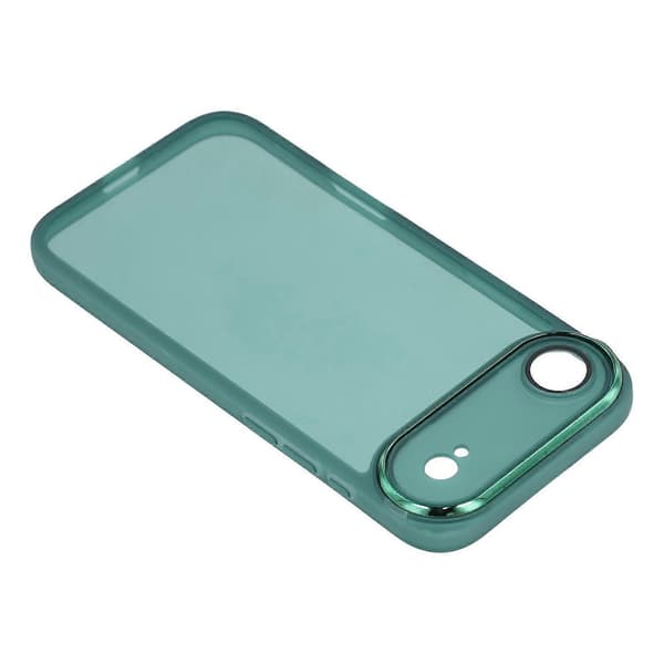 Compatible with iPhone 17 Air Case Electroplated Camera Frame TPU Phone Case Transparent Army Green
