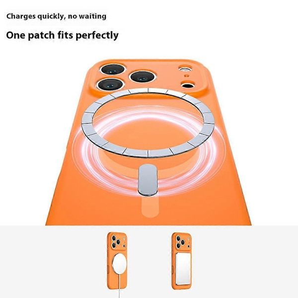 Case for iPhone 17 Pro Max Compatible with MagSafe Precision Fit PC + Liquid Silicone Protective Phone Case Fluorescent Orange iPhone 17 Pro Max