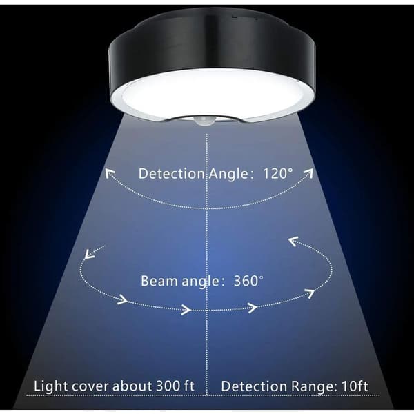 Motion Sensor LED Ceiling Light, Super Bright Battery Powered Indoor Ceiling Light, for Attic, Laundry Room, Garage, Hallway, Staircase, 18.3 cm 300LM N