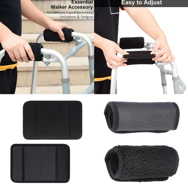 1 Pair Universal Padded Walker Handle Covers, Non-Slip Padded Foam