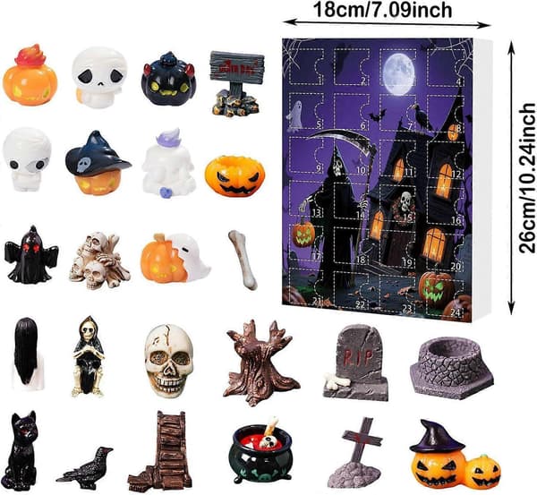 2026 Halloween 3D Nedräkningskalender 24-dagars Icke-platt Överraskningspresent för barn flickor dotter systerdotter barnbarn 1