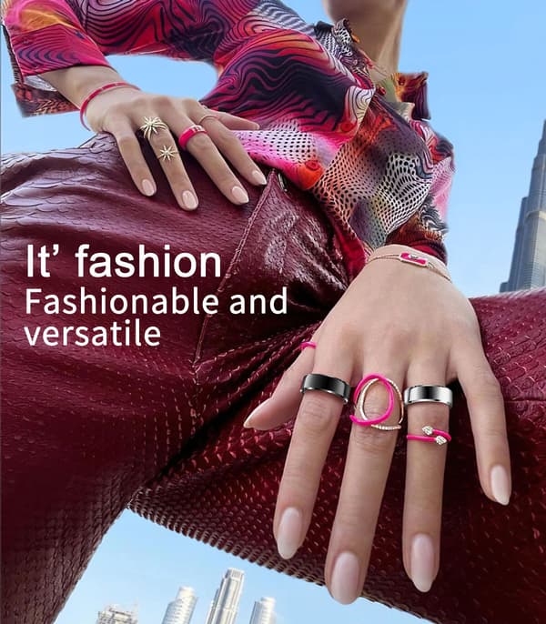 Multifunctional Smart Ring + White Charging Case (Gold, Size 8, Diameter 18.2 mm, Finger Circumference 57 mm) Gold Gold 1pcs