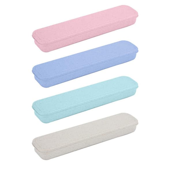 4 pcs Travel Cutlery Case Portable Tableware Storage Box