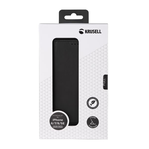 Premium iPhone 6/7/8/SE (SE 2020/2022) PhoneWallet - SVENSK DESIGN Sort