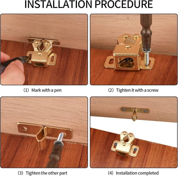 Double Roller Catches for Wardrobe and Dresser, Double Roller Cabinet Catches Double Roller Latches