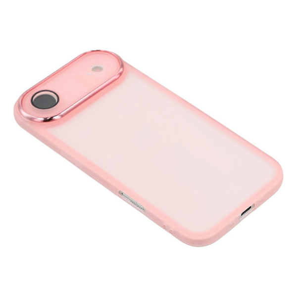 Compatible with iPhone 17 Air Case Electroplated Camera Frame TPU Phone Case Transparent Pink