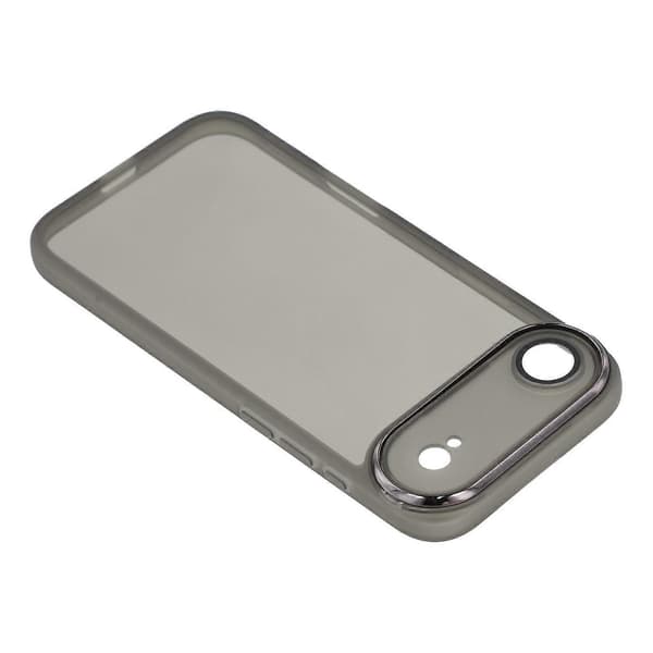 Compatible with iPhone 17 Air Case Electroplated Camera Frame TPU Phone Transparent Black
