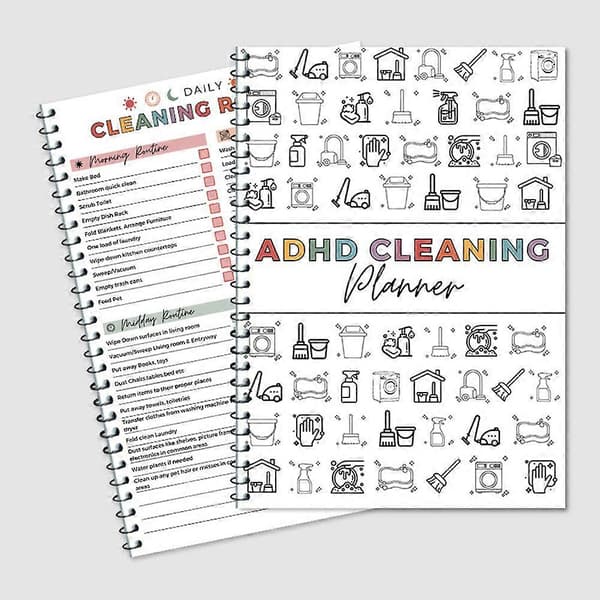 ADHD Cleaning Planner Household Chores Tracker Schedule Task Lists Reminders for Neurodivergent Adults