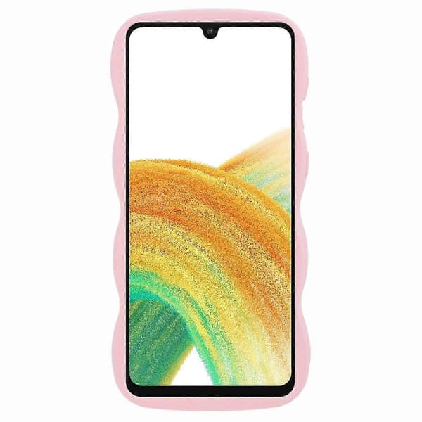 For Samsung Galaxy A16 4G 5G Case TPU Protective Phone Case Unique Curly Wave Frame - Light Green Pink
