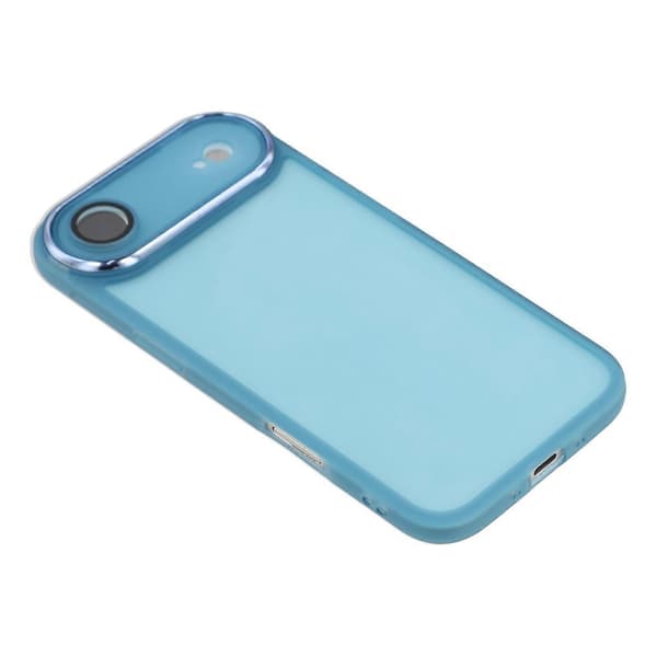 Compatible with iPhone 17 Air Case Electroplated Camera Frame TPU Phone Case Transparent Blue