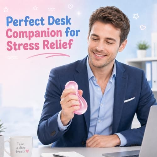 Coconut Oil Squishy - Moldable Fidget Stress Ball without Rebound 2 Pack Pink+blue