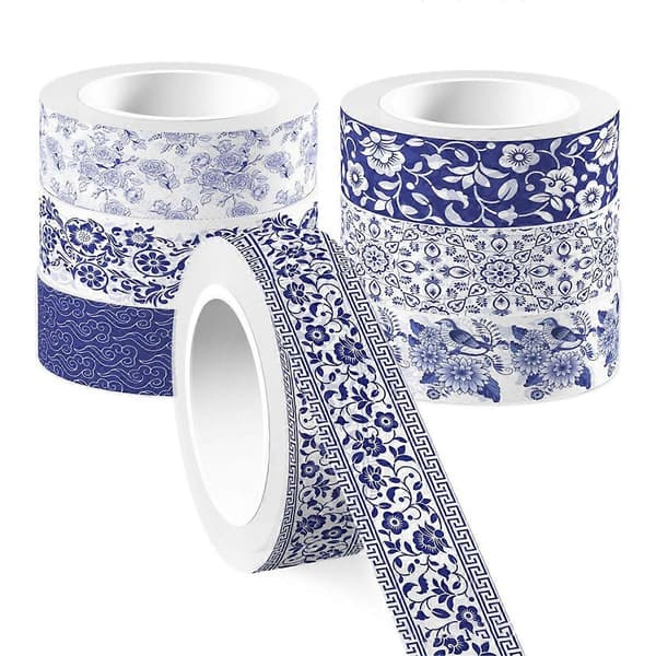 12 rullar sjöjungfru Washi-tejp, scrapbookingmaterial, maskeringstejp
