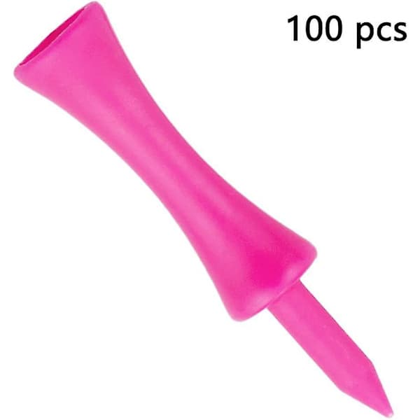 Pink Plastic Golf Tees, 57mm Long Castle Golf Tees, 2-1/4 Inch Pink (100 Count)