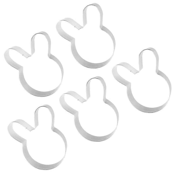 Rabbit Pancake Mold Cookie Cutters for Baking DIY Cookies and Chocolate Home Use 5 Pcs Silver Silver 7.6x5.4cm