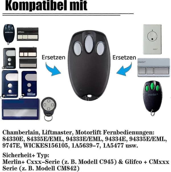 2-pack Replacement Handheld Chamberlain Liftmaster Motorlift Garage Door Transmitter 94335e | 84335e
