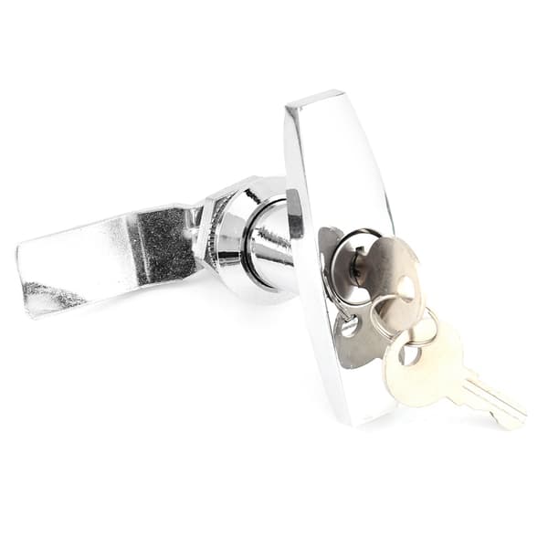 Rear Mount T Handle Lock Toolbox Garage Door Lock with Keys for Trailer Caravan Canopy Silver