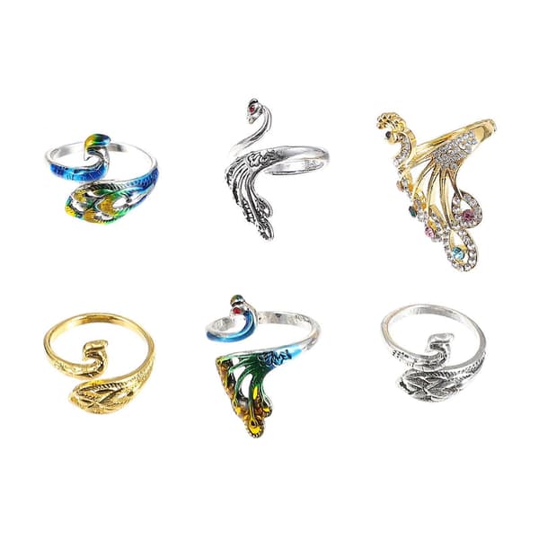 6 st Stickögla Virknål Ring Garn Guide Fingerhållare