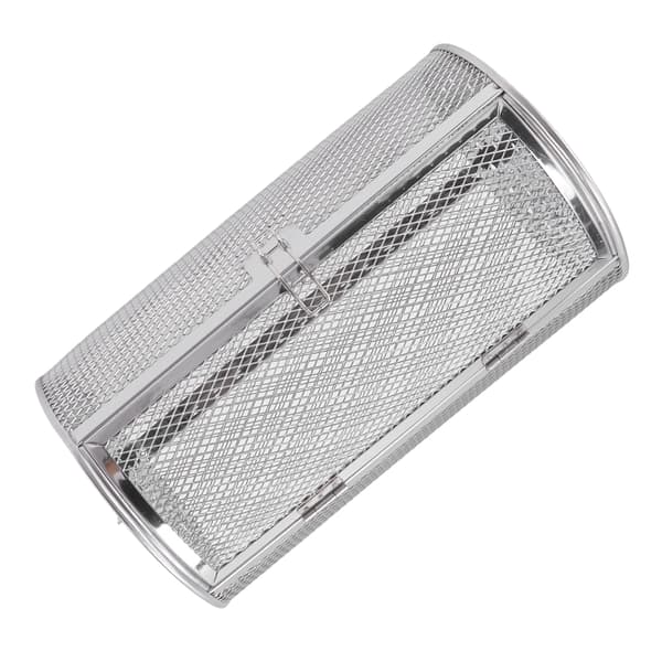 Stainless Steel Rotating Grill Basket Round BBQ Grill Mesh for Peanuts Dried Nuts Vegetables