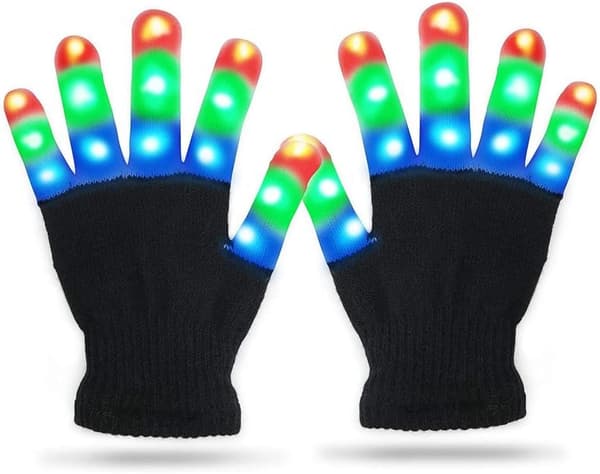 7 lystilstande LED-handsker til børn, lysende handsker, børne-LED F