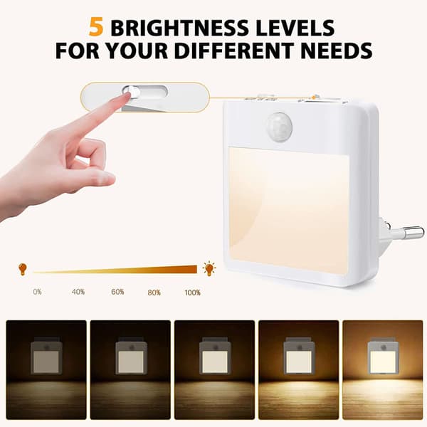 LED-natlampe [2-pak], natlampe med bevægelsessensor