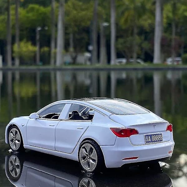 1:32 Tesla Model X Model 3 Model S Model Y Legering Bilmodel Trykstøbt Legetøjsbil Lyd Og Lys Børnelegetøj Til Børn Gaver Drenge Legetøjsmodel 3 V Model 3 White