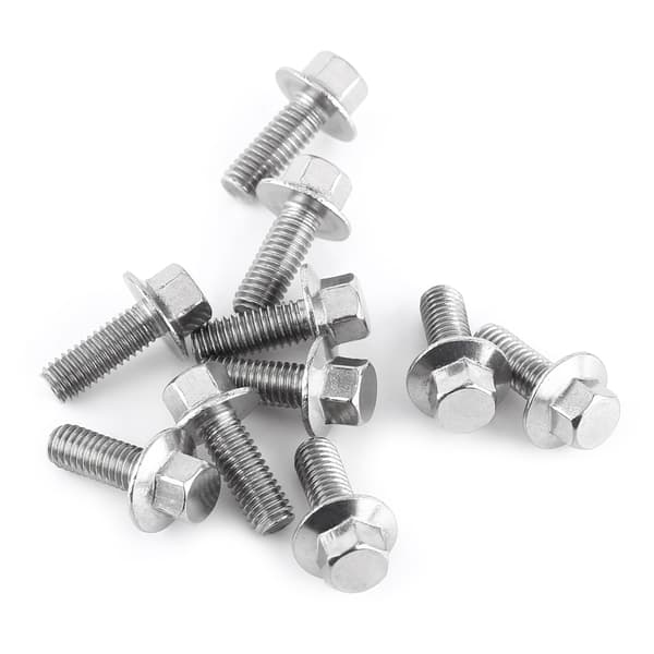 M8 sekskantede flangbolte i rustfrit stål (10 stk.)