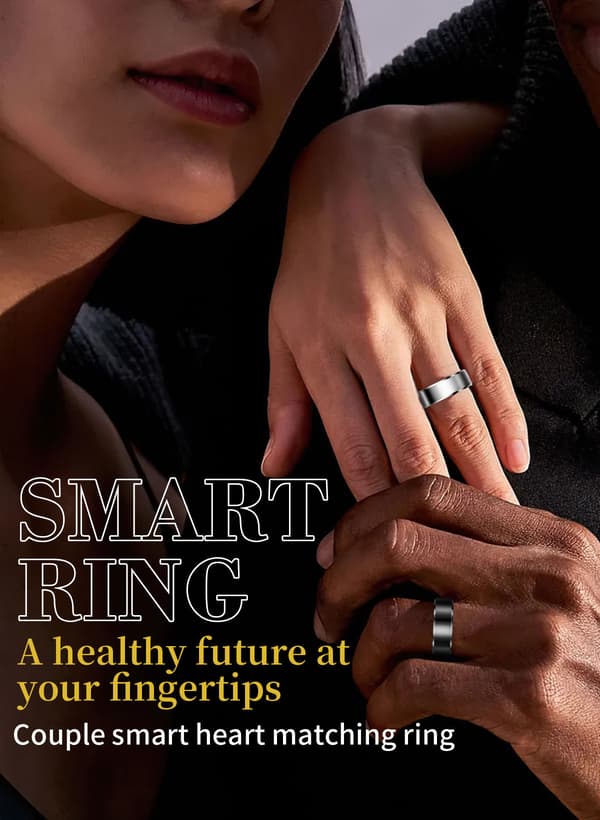 Multifunctional Smart Ring + White Charging Case (Gold, Size 8, Diameter 18.2 mm, Finger Circumference 57 mm) Gold Gold 1pcs