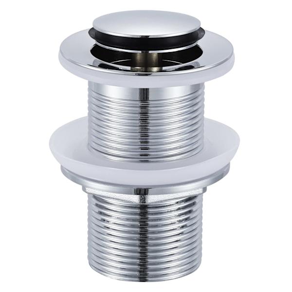 Click-clack waste valve without overflow for washbasin, brass spring, chrome