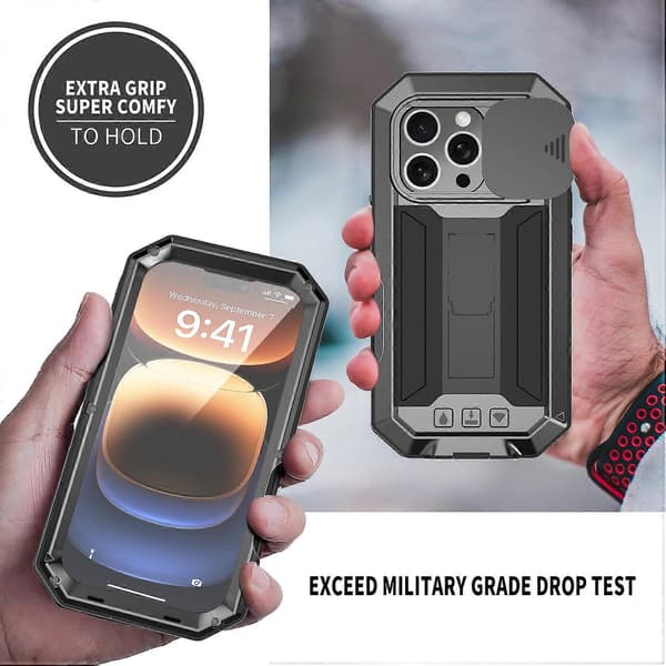 Skyvbart Kamera IP54 Liv Vanntett Holder Mobilskall Svart Black Black For iPhone 16 Pro Max
