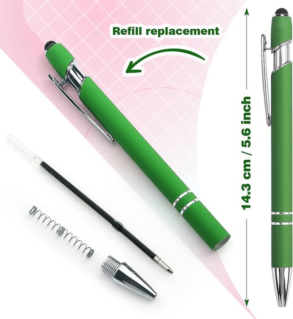 8-pack Ballpoint Pen 2-in-1 Stylus Retractable Ballpoint Pen with Touch Screen Tip, Metal Stylus for-tfrf