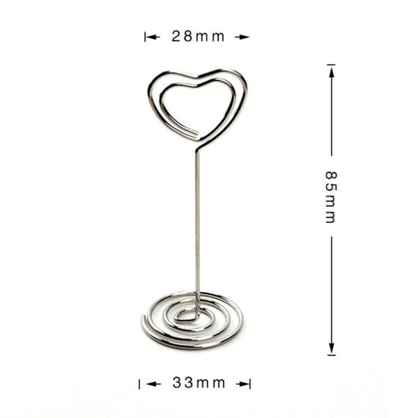 10-pak hjerteformede papirclips Memoholder Noteholder Sølv