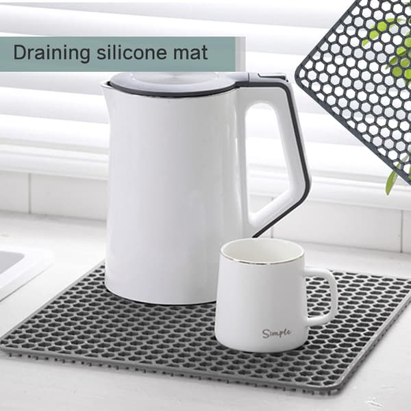 Silicone Sink Protector Mat 30.5 * 30.5cm, Dish Drying Mat Counter Protector, Sink Mats