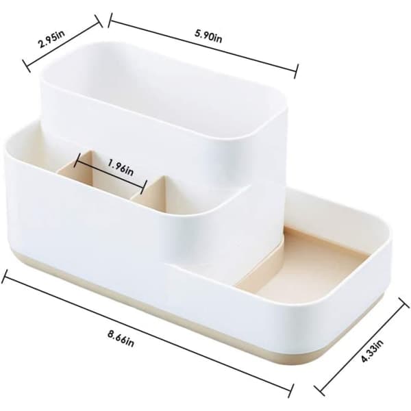 Cosmetic Storage Box, Removable Brown Plastic Storage Box