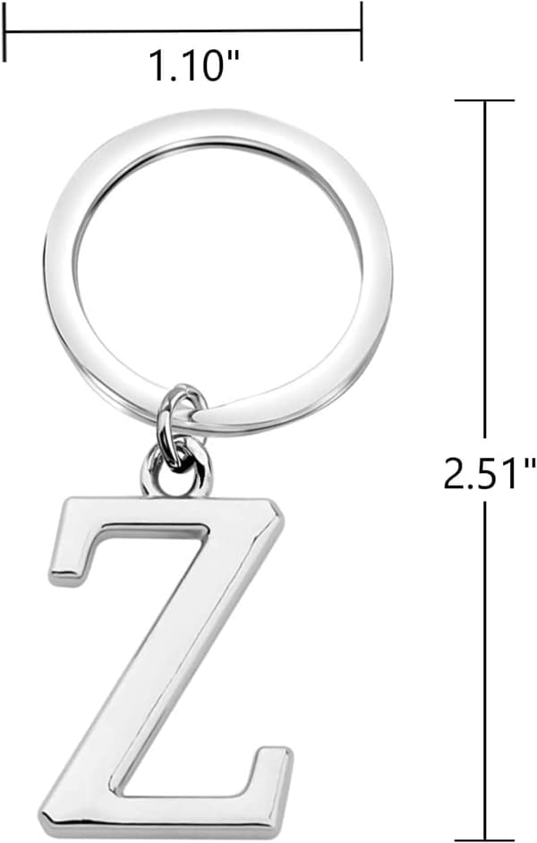 Nyckelring Brev - Initial Bokstav Nyckelring Charm Brev Z