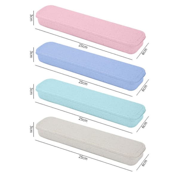 4 pcs Travel Cutlery Case Portable Tableware Storage Box
