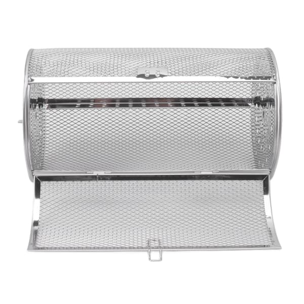 Rustfri Roterende Grillkurv Rund BBQ Grillnet til Jordnødder Tørrede Nødder Grøntsager