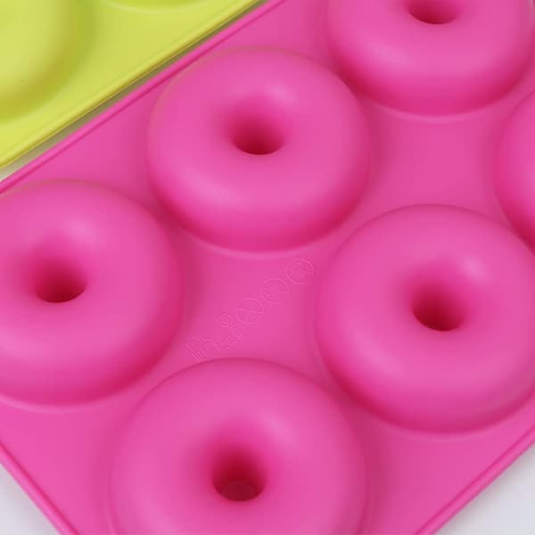 3 stk Silikonmunkformer, for munkebaking Grønn, Rosa, Blå